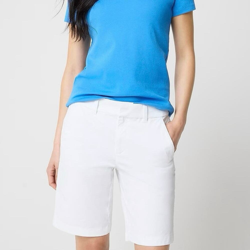 NWT J.Crew Factory 9" Frankie Bermunda Chino Short White Size 10